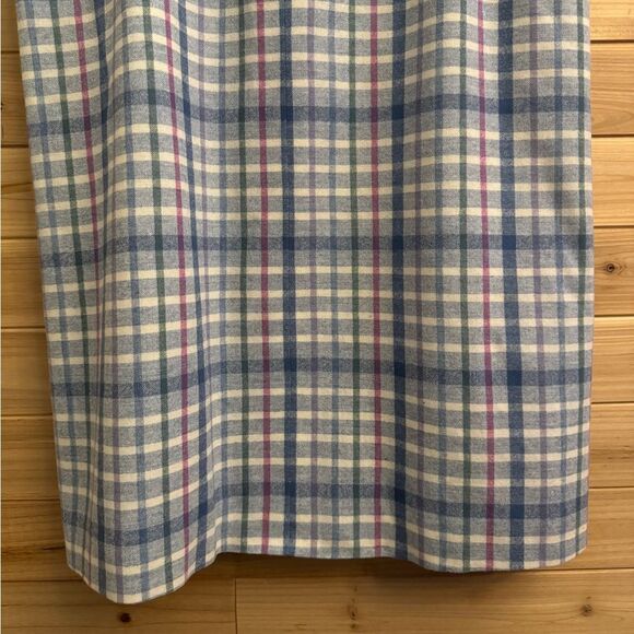 Vintage Pendleton Size XL White Blue Plaid Wool Academia Skirt - Picture 9 of 11